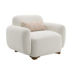 Boucle Accent Chair with Toss Pillow - Beige