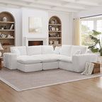 Sectional Sofa with Moveable Ottoman and Modular Design - Multiple Colors
