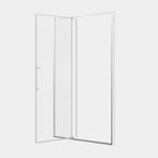Pivot Shower Door with Tempered Glass and Soft-Close Hinge - Brushed Nickel