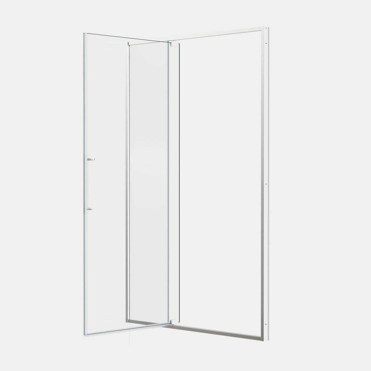 Pivot Shower Door with Tempered Glass and Soft-Close Hinge - Brushed Nickel
