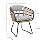 7-Piece Outdoor Wicker Dining Set with Wood-Plastic Composite Table - Yellow