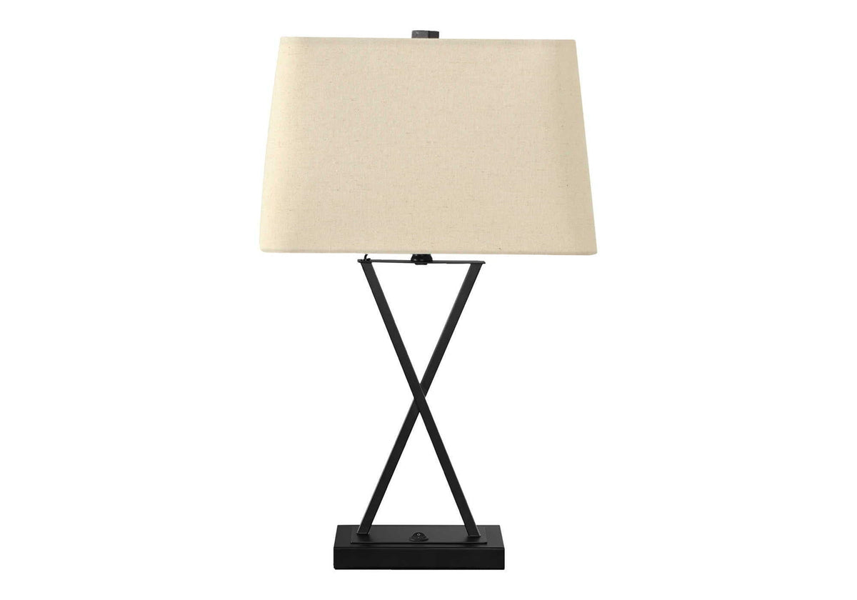 Transitional Table Lamp with USB Port – Black