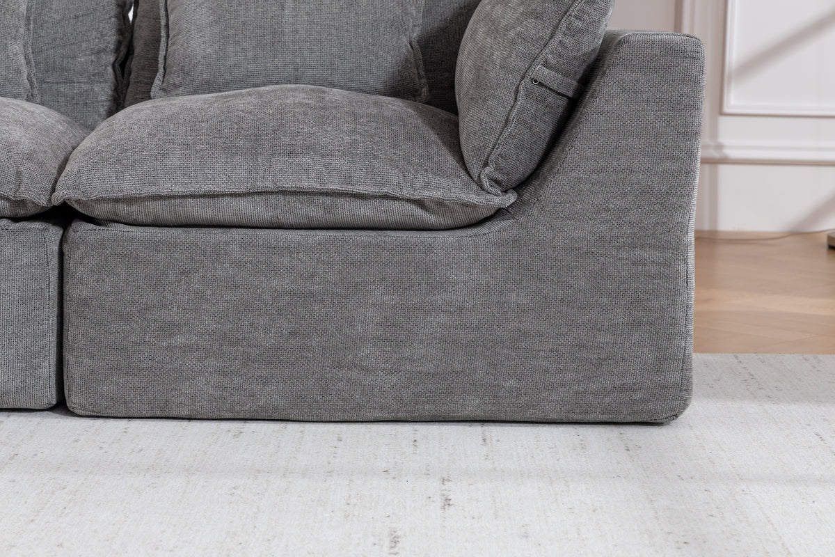 Cloud Couch Oversized Modular Sectional Sofa with Modular Design - Antique Grey