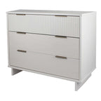 Solid Wood 3 Drawer Dresser with Ribbed Fronts - Multiple Colors