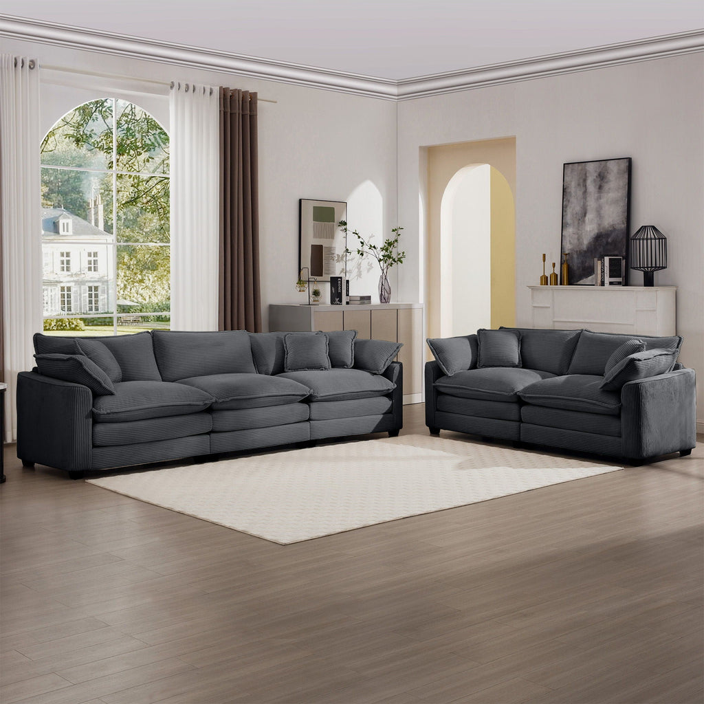 Oversized Deep-Seat Fabric Sofa & Chair Sets
