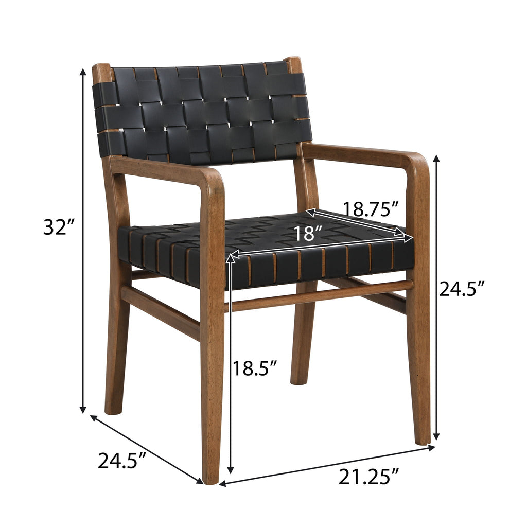 Modern Upholstered Dining Chair with Ergonomic Comfort - Black or Light Brown