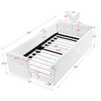 Cute Rabbit Ear Upholstered Platform Bed Frame with Safety Rail - Multiple Colors