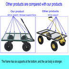 Green Outdoor Wagon Cart with Foldable Steel Frame - 550 lb Capacity