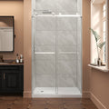 Brushed Nickel Frameless Sliding Shower Door with Double Bypass - 43-48" W x 76" H