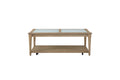 Frosted Glass Top Cocktail Table with Casters - Sand