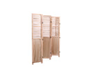 Light Brown Panel Folding Room Divider with Metal Hinges - Solid Wood
