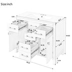 Modern Bathroom Vanity With 36" Resin Sink – 4 Drawer Storage Cabinet