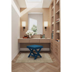 Accent Bench with Piped Cushion and Solid Wood Frame - Multiple Colors