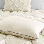 7 Piece Tufted Comforter Set Ivory Full