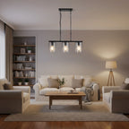 Adjustable Pendant Lighting with Clear Glass Shade - Black or Gold