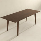 Rectangular Modern Dining Table with Solid Wood Construction – Dark Brown or White