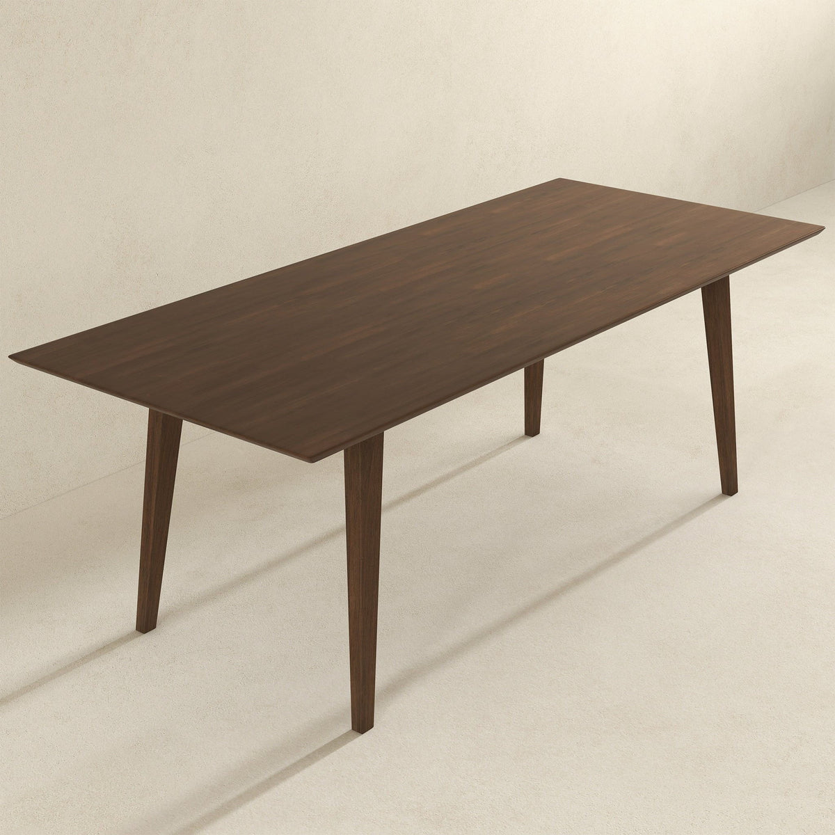 Rectangular Modern Dining Table with Solid Wood Construction – Dark Brown or White