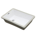Vertical Undermount Bathroom Sink With Overflow - White