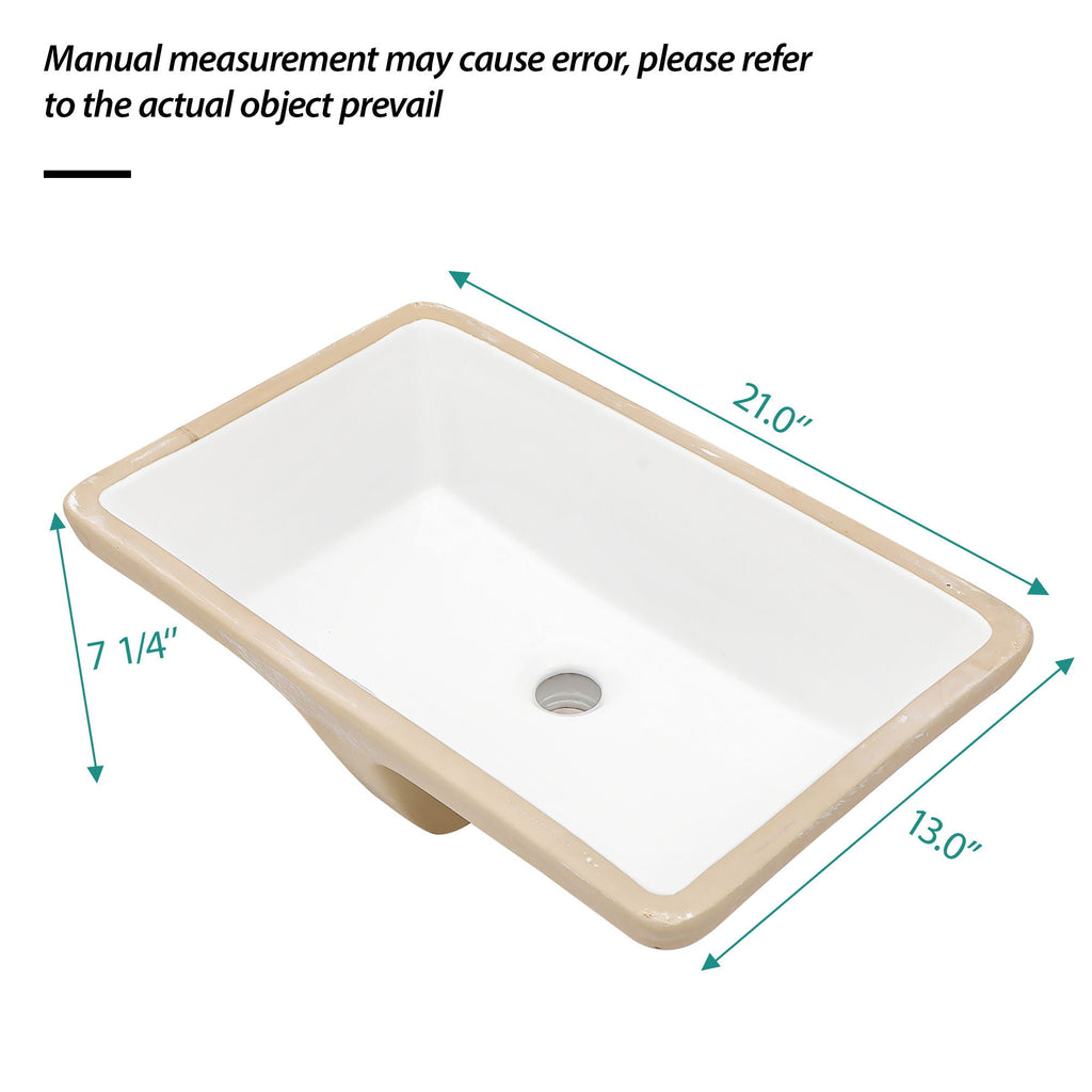 Modern Ceramic Undermount Bathroom Sink with Overflow - White or Black