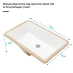 Modern Ceramic Undermount Bathroom Sink with Overflow - White or Black