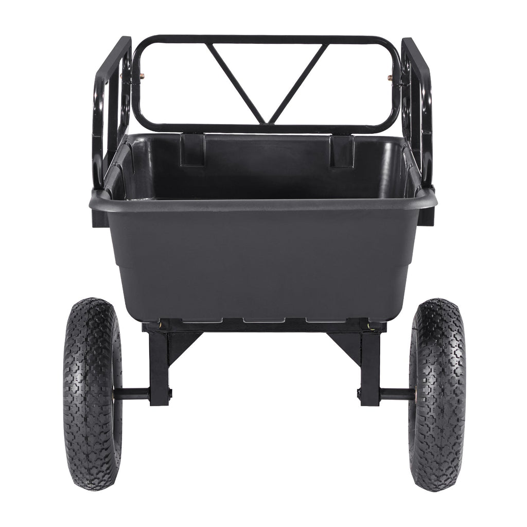 500 lbs Capacity Dump Trailer with Plastic Hopper - Black