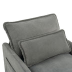 Modern Loveseat Sofa with Side Storage Pockets - Green, Beige, or Dark Gray