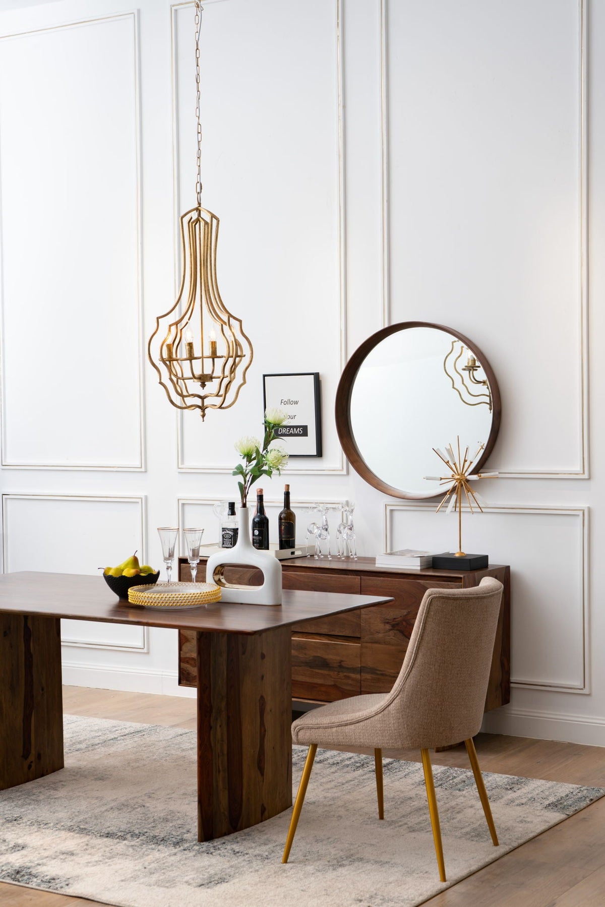 4 Light Chandelier - Adjustable Hanging Light Fixture