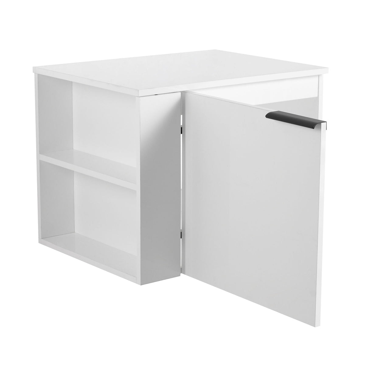 Modern Bathroom Vanity with Side Storage - Light Brown or White