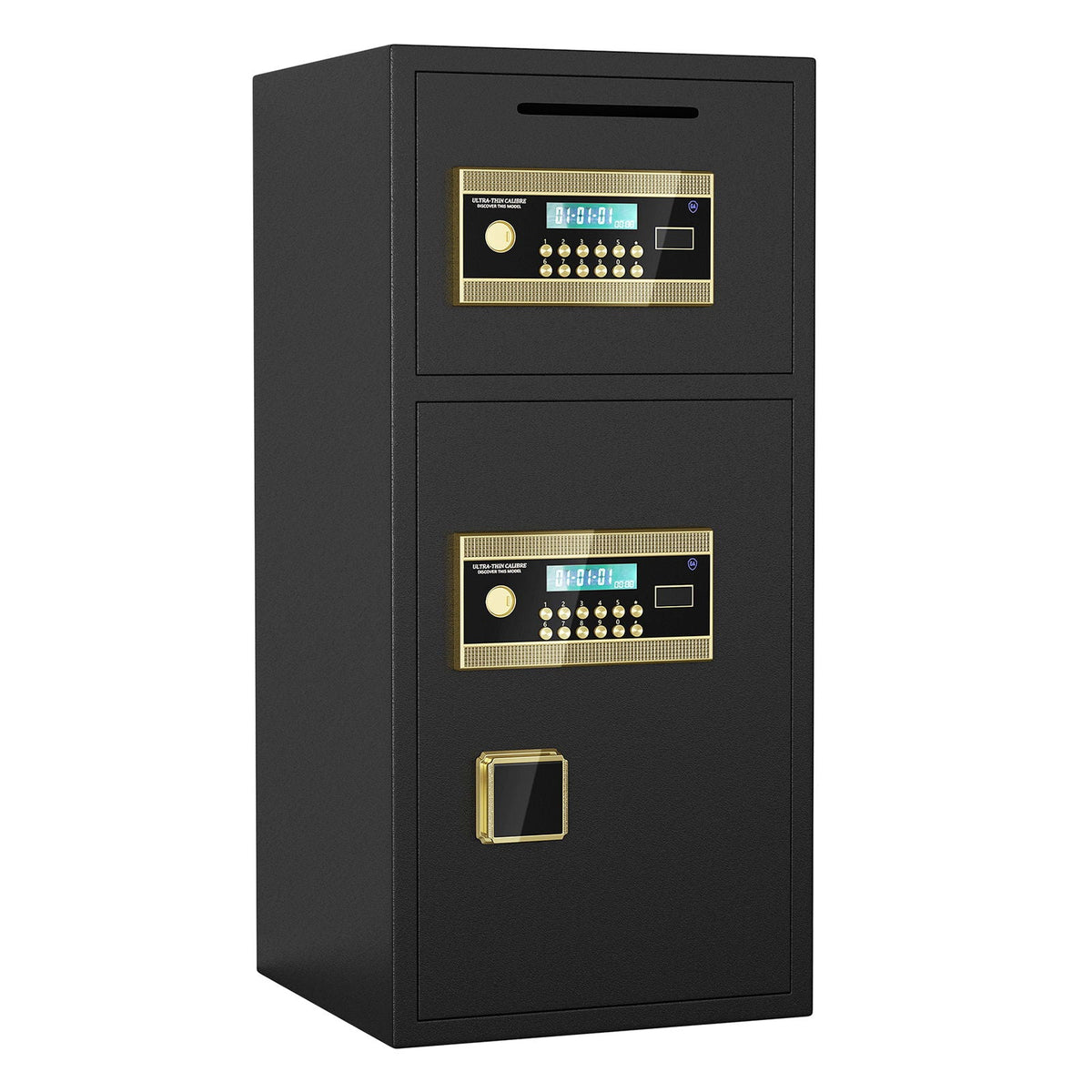 Large Double Door Digital Security Safe with Fireproof and Waterproof Bag - Black