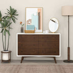 6-Drawer Dresser with Spacious Storage - Dark Brown / White