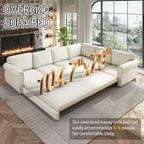 118" L-Shaped Convertible Sofa Bed with Pull-Out Bed - Chenille