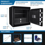 Durable Construction Jewelry Safe with Fireproof Protection - White or Black