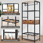 Adjustable Dog Feeding Station with Storage Shelves - Black / Dark Brown