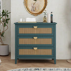 3 Drawer Cabinet, Natural Rattan