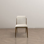 Elegant Dining Chair Set with Upholstered Fabric - Light Brown or Beige
