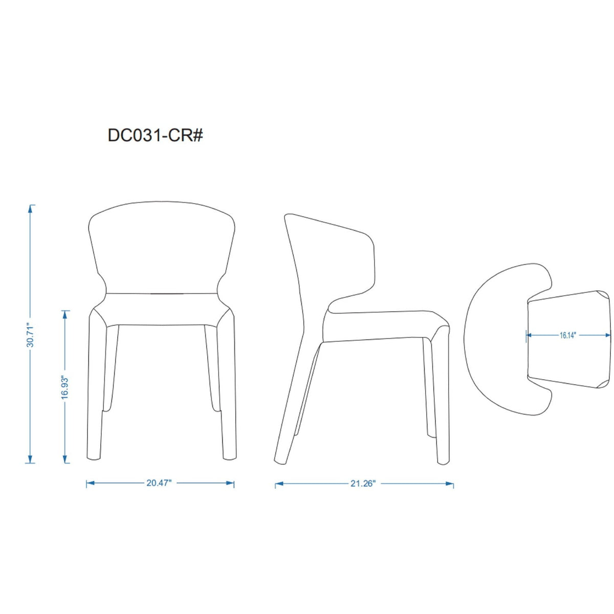 Conrad Dining Chair Set of 2 with Metal Frame - Multiple Colors