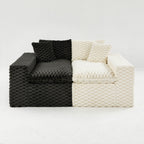 Luxury Multifunctional Sofa for Living Room with Adjustable Layout - Black, Dark Green, White, Pink