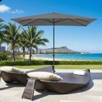 Rectangular Patio Umbrella with Crank Tilt - UV-Resistant Canopy