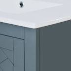 Ceramic Sink Vanity Combo with 3 Drawers and Soft Closing Doors - 30"