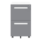 2-Drawer Mobile File Cabinet with Lock - White