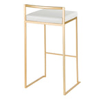Contemporary Stackable Barstool Set with Upholstered Seat - Multiple Colors