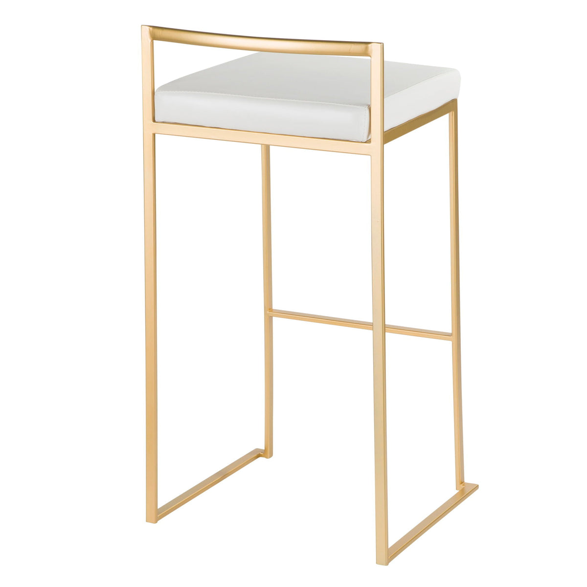 Contemporary Stackable Barstool Set with Upholstered Seat - Multiple Colors