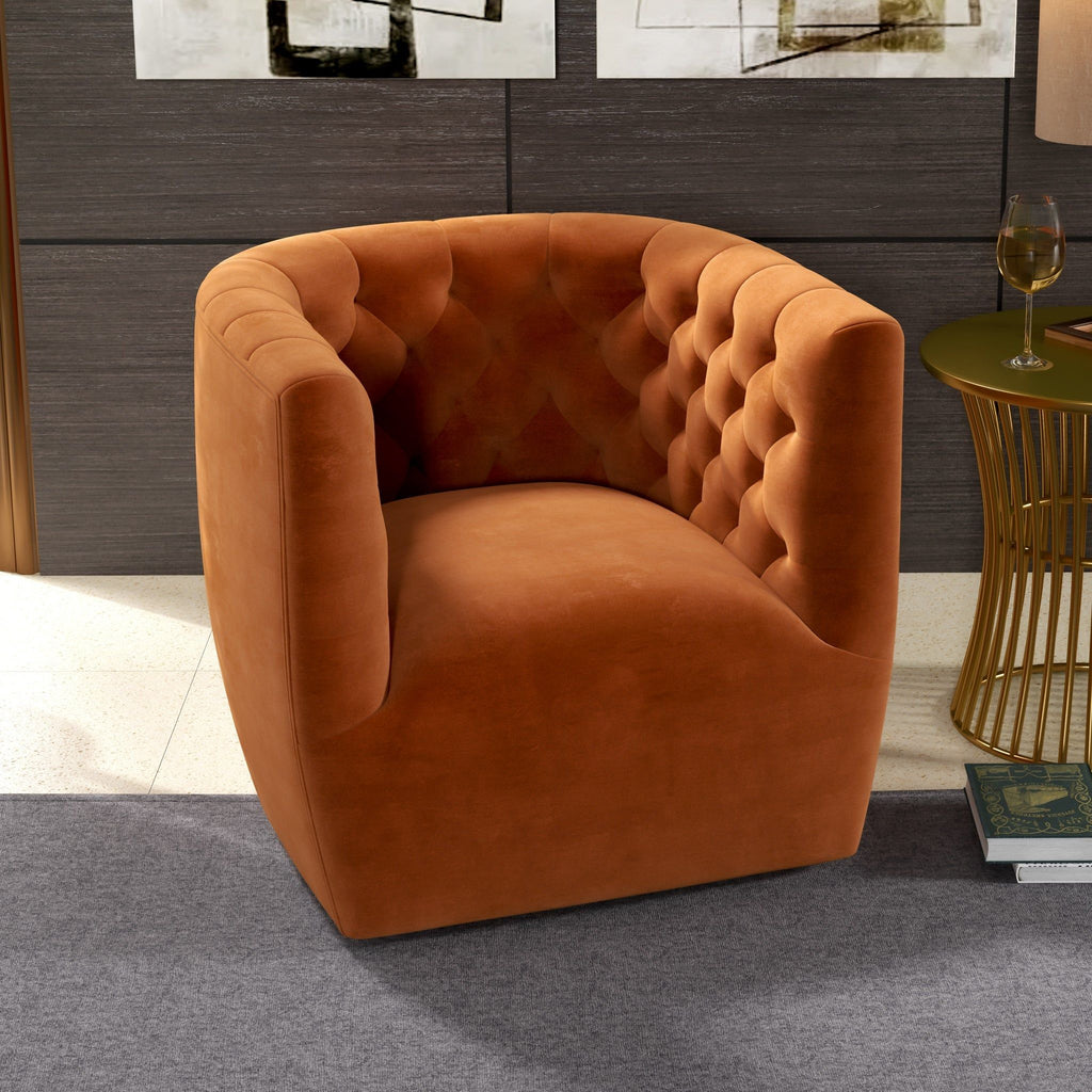Ergonomic Design Swivel Chair with Tufted Accent - Multiple Colors