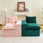 Luxury Multifunctional Sofa for Living Room with Adjustable Layout - Black, Dark Green, White, Pink