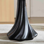 Sculptural Round Dining Table with Petal Shape and Root Texture Base - Black
