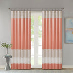 Polyoni Pintuck Curtain Panel with Pintuck Detailing - Warm Color Block