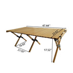 Foldable 5 Piece Outdoor Dining Set with Portable Table & Chairs - Natural