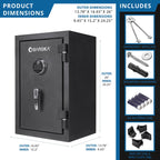 2.02 cu ft Biometric Keypad Fire Resistant Safe with Fingerprint Access - Black