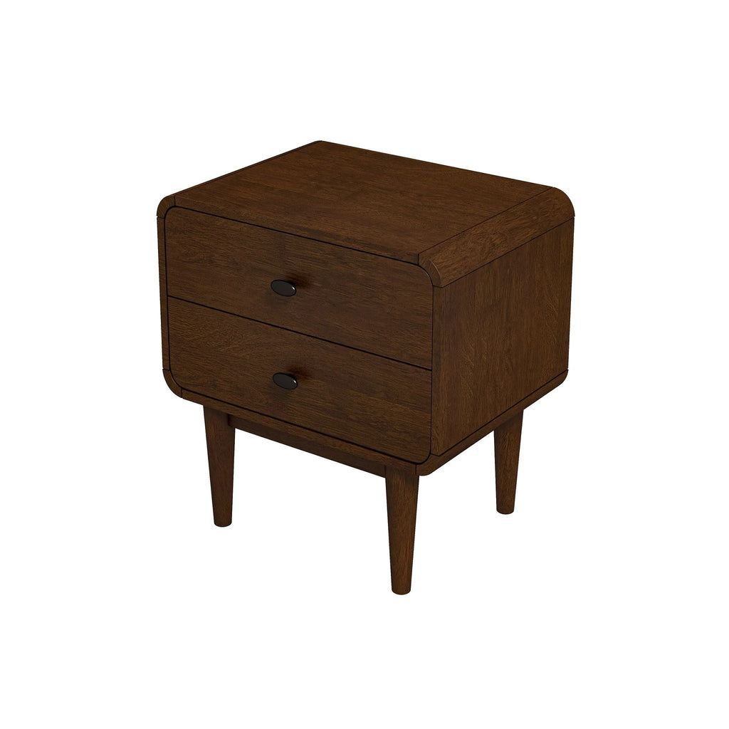 Alexa Night Stand with Solid Wood Construction - Brown
