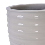 White Flowerpot Planter with Durable Construction - White